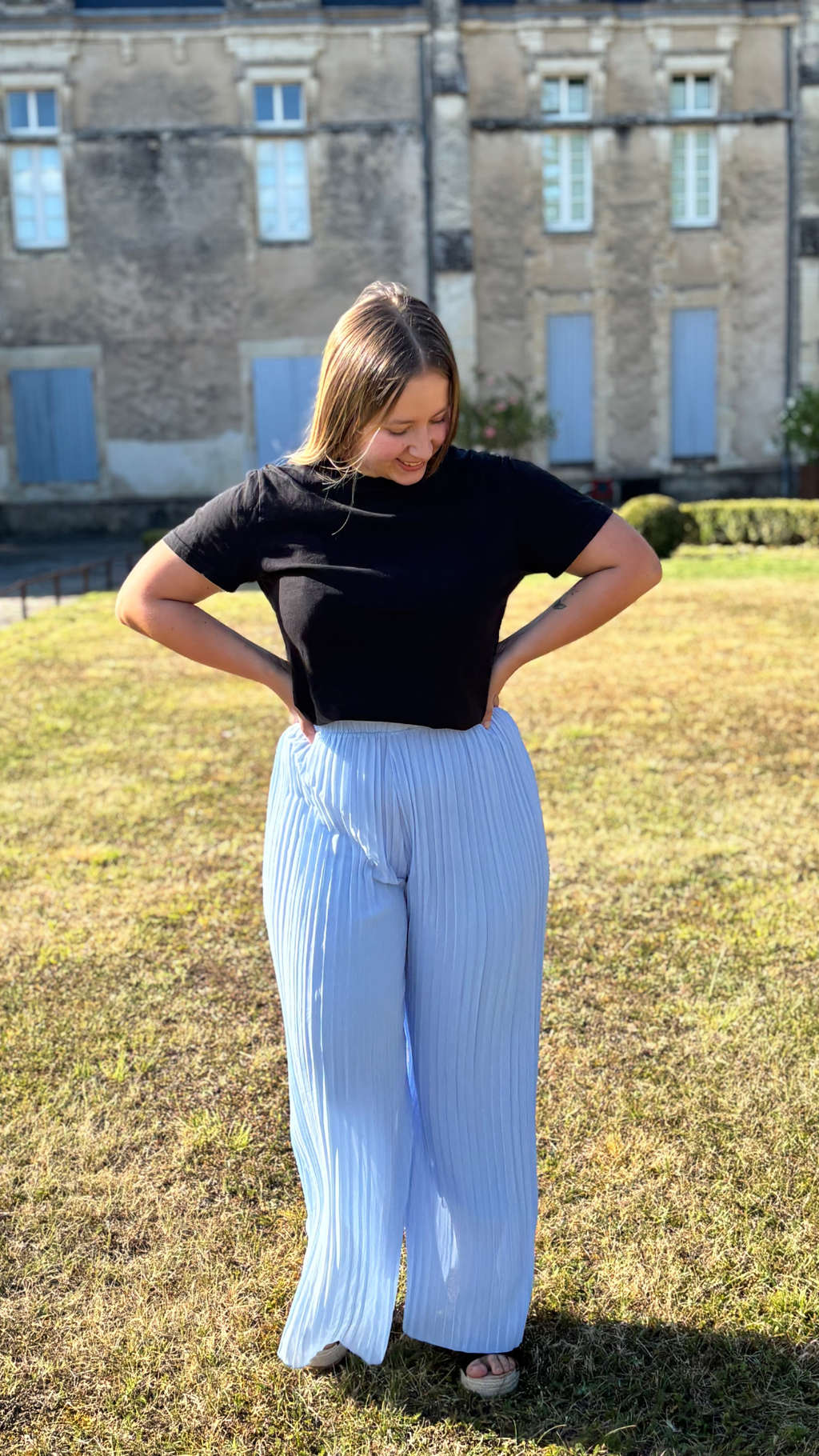 Pantalon Flora bleu clair