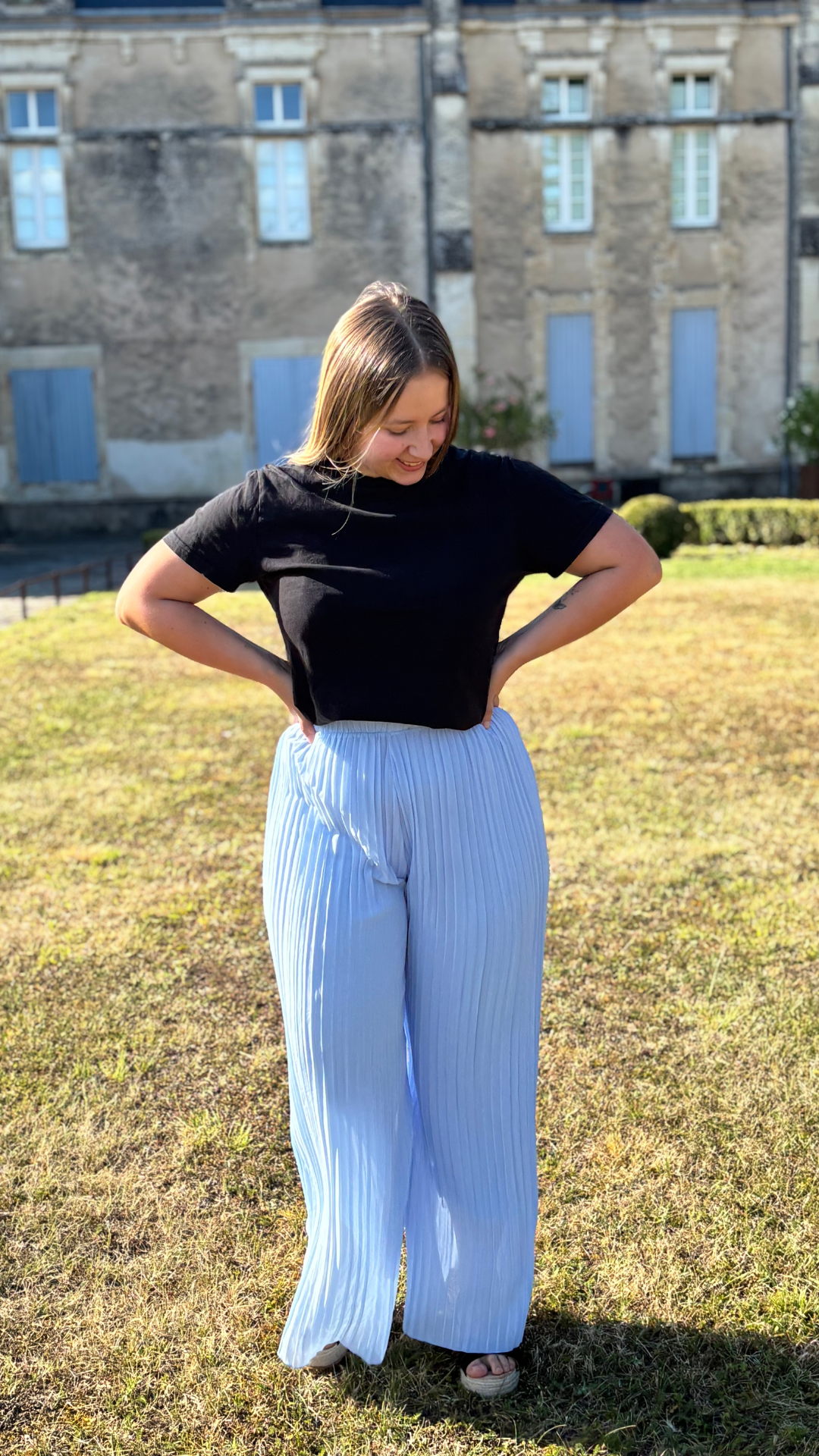 Pantalon Flora bleu clair