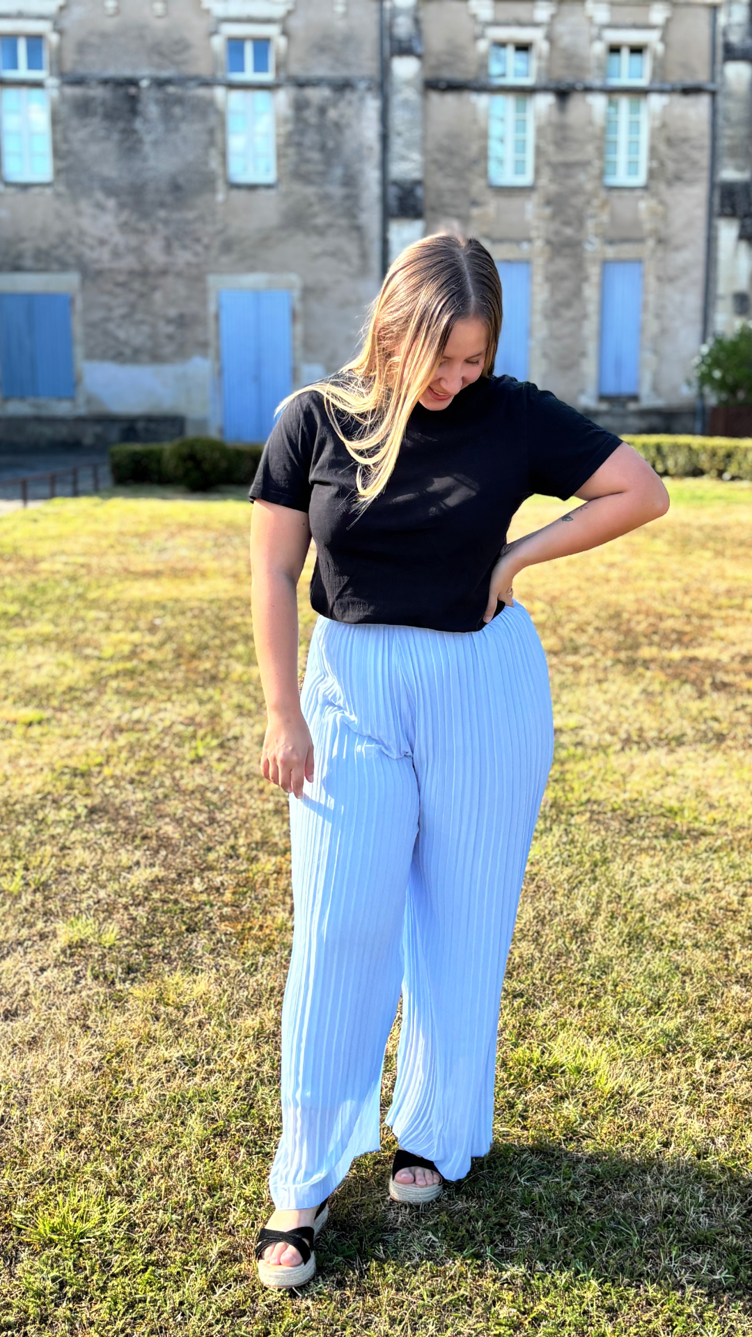 Pantalon Flora bleu clair