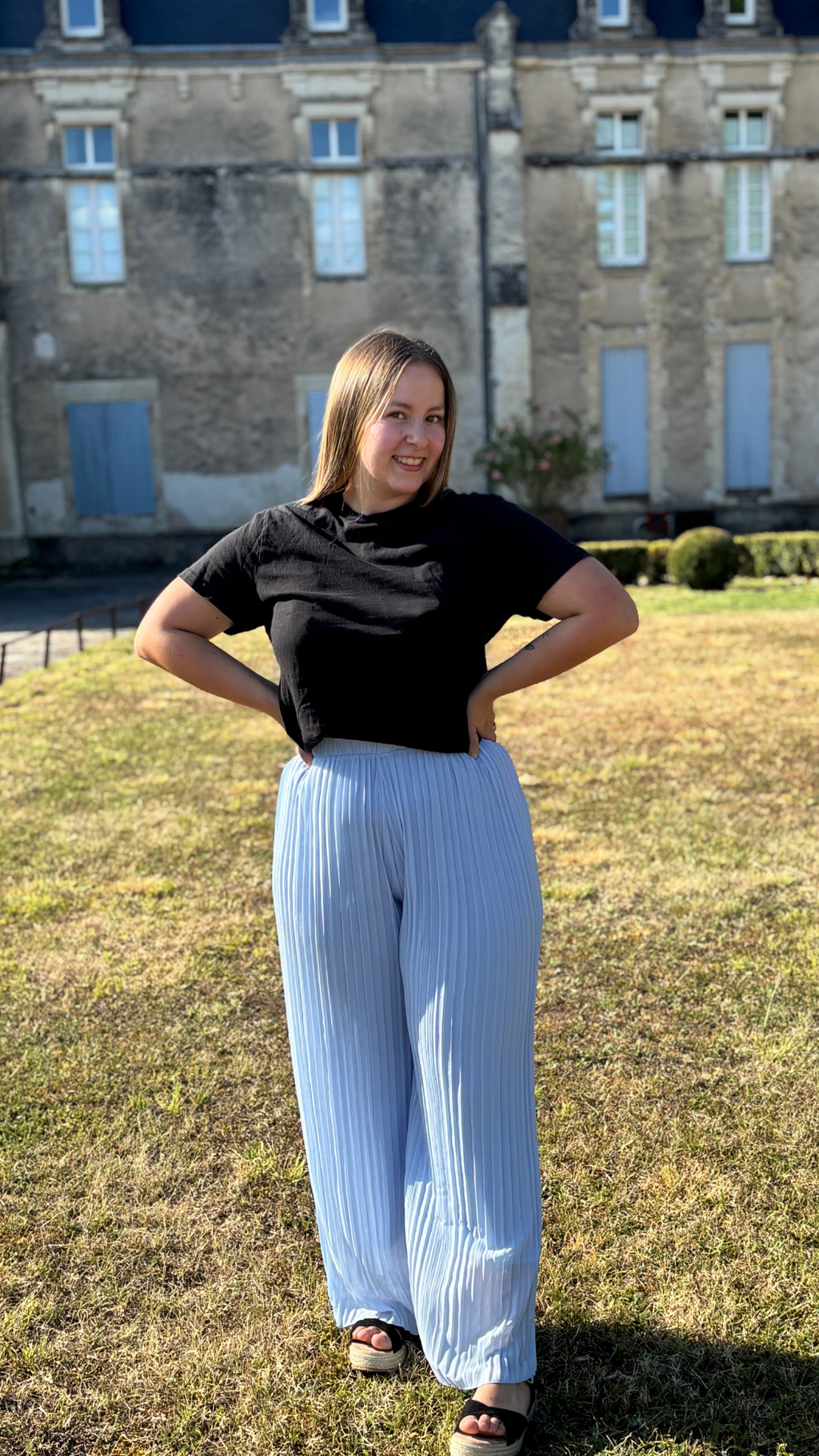 Pantalon Flora bleu clair