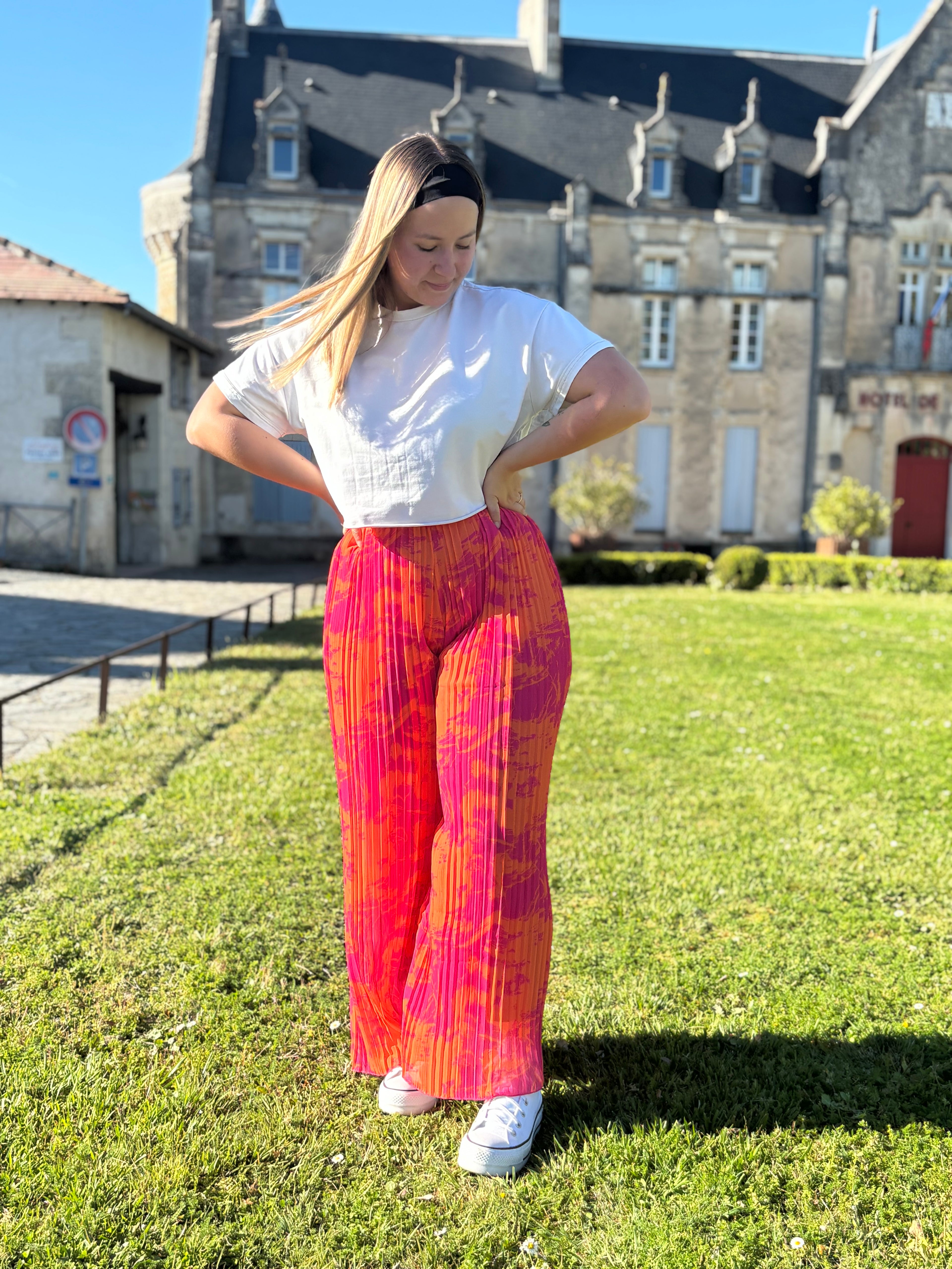 Pantalon Flora orange