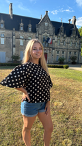 Top à pois noir